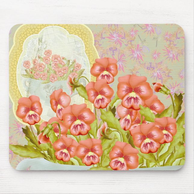 Mousepad Pansias em uma tigela (Frente)