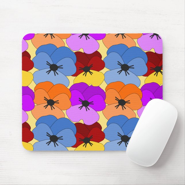 Mousepad Pansy Collage (Com mouse)