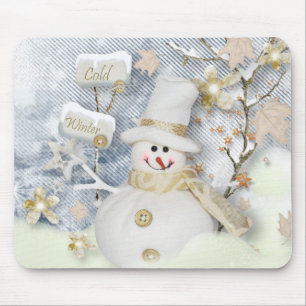 Mousepad Pão de mouse de inverno/boneco de neve