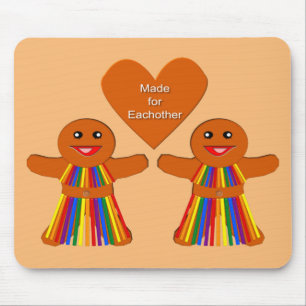 Mousepad Pão de Natal lésbico Casal feminino