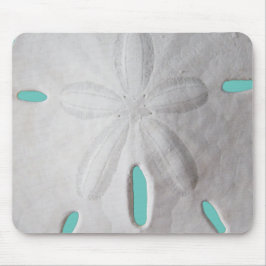 Mousepad Pão de rato branco de turquesa branca de praia de 