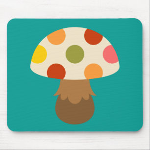 Mousepad Pão de rato de cogumelos coloridos