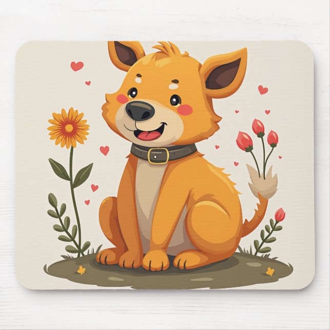 Mousepad "Pão de rato de design de cão bonito." (Frente)