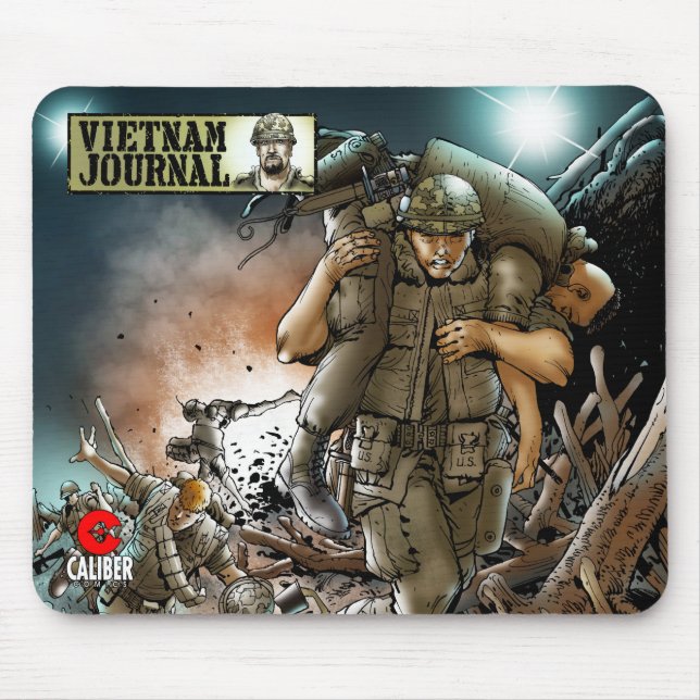 Mousepad Pão de rato soldado ferido com o Diário do Vietnam (Frente)