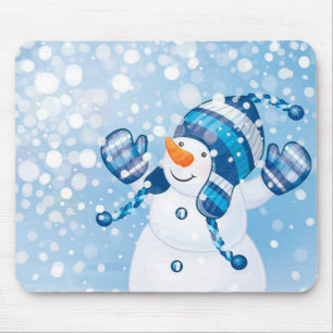 Mousepad Pão do mouse de inverno/boneco de neve