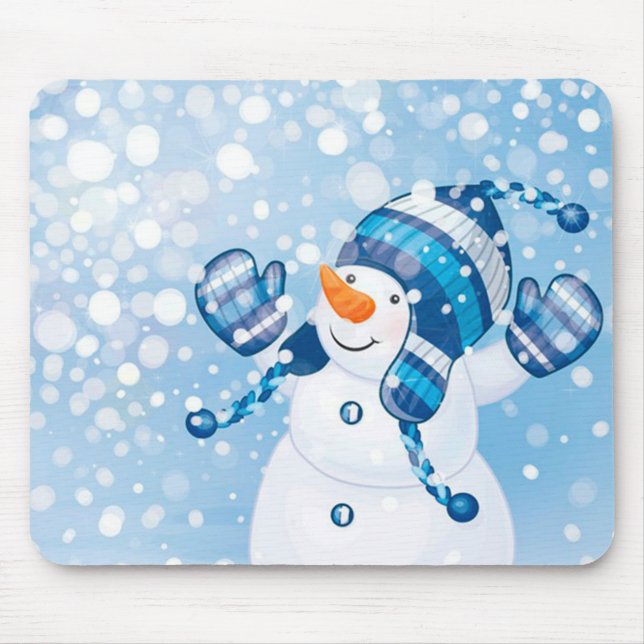 Mousepad Pão do mouse de inverno/boneco de neve (Frente)