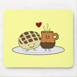Mousepad Pão doce, chocolate quente, pancadas mexicanas
