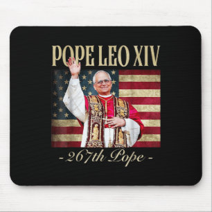 Mousepad Papa Americano Leo Xiv 267.º Estado Unidos Bandeir