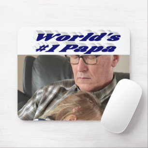 Mousepad Papá foto com texto azul escuro