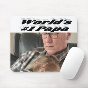 Mousepad Papá foto com texto preto