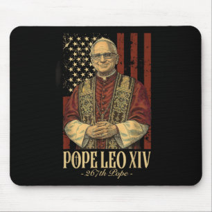 Mousepad Papa Leo E América O Papa Leo Xiv Dos Eua