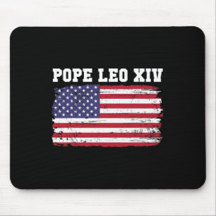 Mousepad Papa Leo Xiv 14 Primeiro Papa Americano Flag Vin