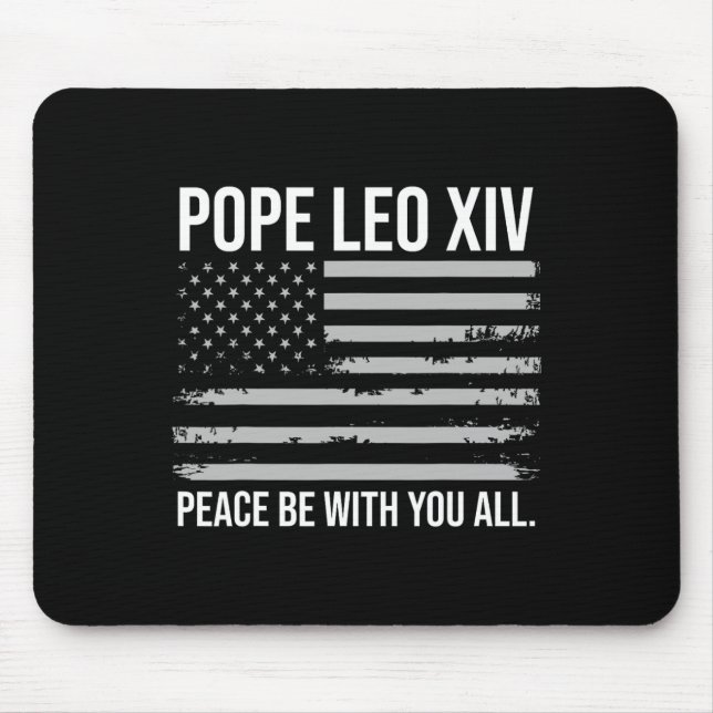 Mousepad Papa Leo Xiv 14 Primeiro Papa Americano Flag Vin (Frente)