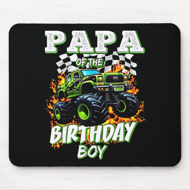 Mousepad Papa Of The Birthday Boy Monster Truck Birthday Ki (Frente)