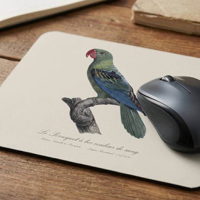 Mousepad Papagaio-de-bico-largo, Tanygnathus Megalorynchos (Great-Billed Parrot, Tanygnathus Megalorynchos. Mouse Pad)