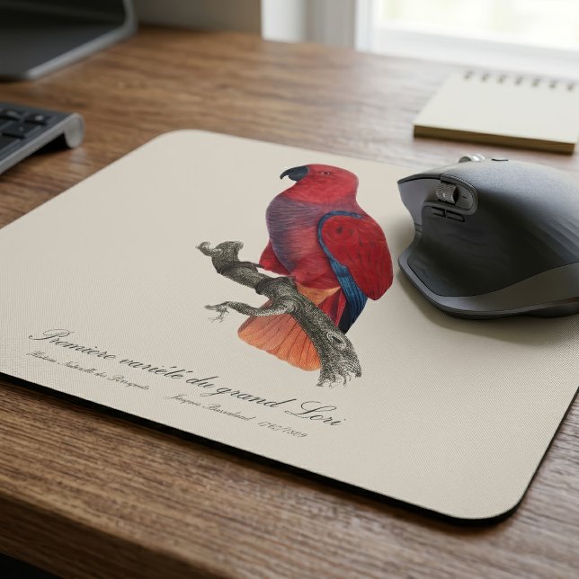 Mousepad Papagaio-do-moluco-de-vosmaer, Eclectus Roratus Vo (Vosmaer Eclectus Parrot, Eclectus Roratus Vosmaeri. Mouse Pad)