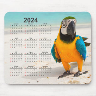 Mousepad Papagaio no Calendário da Areia 2024
