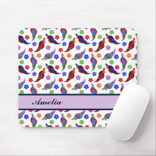 Mousepad papagaio, papagaio, pássaro, brilhante, flores, "