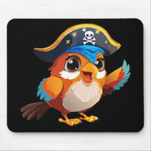 Mousepad Papagaio pirata de desenho animado fofo