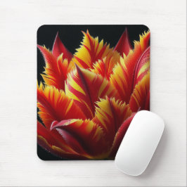 Mousepad Papagaio Tulip Floral Vermelho e Amarelo
