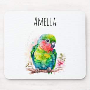 Mousepad Papagaio Verde - Pássaro Bebê Bonito