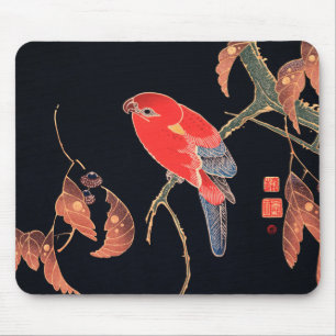 Mousepad Papagaio Vermelho no Ramal de uma Árvore por Ito