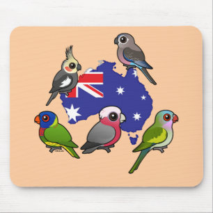 Mousepad Papagaios australianos
