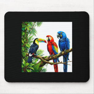 Mousepad Papagaios aves tropicais havaí festa na praia verã