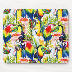 Mousepad Papagaios E Folhas De Palma