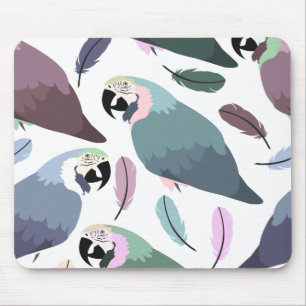 Mousepad Papagaios Modernos Padrão Tropical