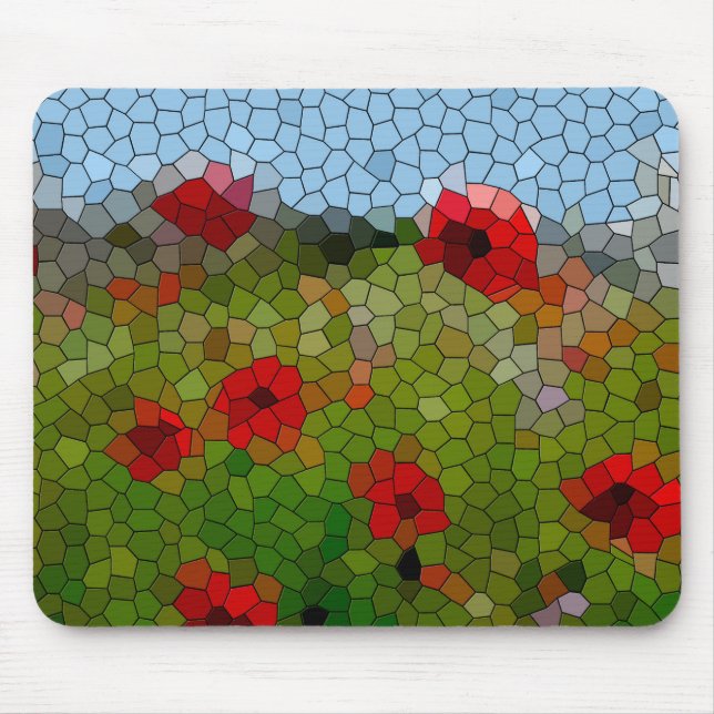 Mousepad Papagaios mosaicos em Jardim do País (Frente)