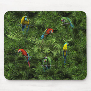 Mousepad Papagaios tropicais da selva do KRW