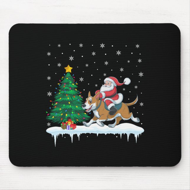 Mousepad Papai Noel Andando Cachorro Cachorro Meninas Crian (Frente)