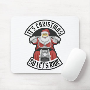 Mousepad Papai Noel andando de moto