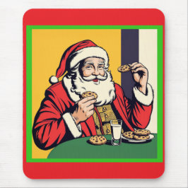 Mousepad Papai Noel Apreciando um Lanche