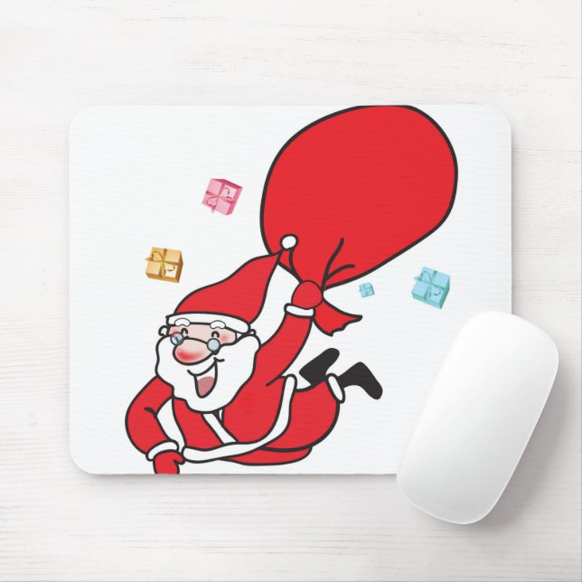 Mousepad Papai Noel caindo do céu (Com mouse)