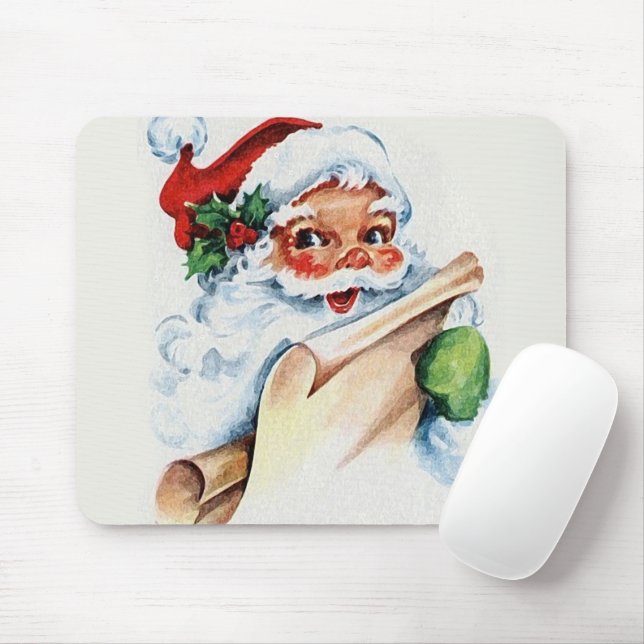 Mousepad Papai Noel com sua lista de Natal (Com mouse)