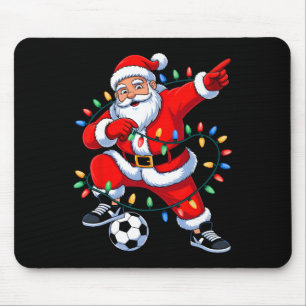 Mousepad Papai Noel Dabbing Luzes de Natal Futebol Natal Me