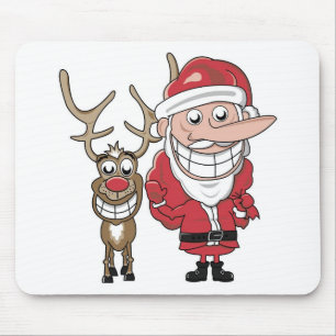 Mousepad Papai noel e Rudolph engraçados dos desenhos