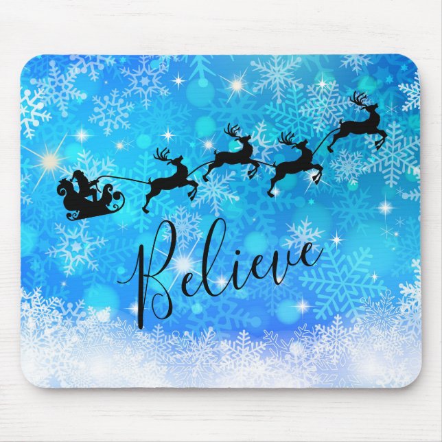 Mousepad Papai Noel e sua Rebelde Voadora - Acredite (Frente)