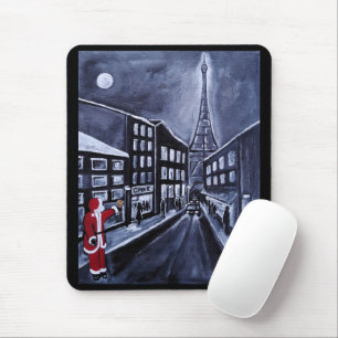 Mousepad Papai Noel em Paris Pintura por Alfred Fox