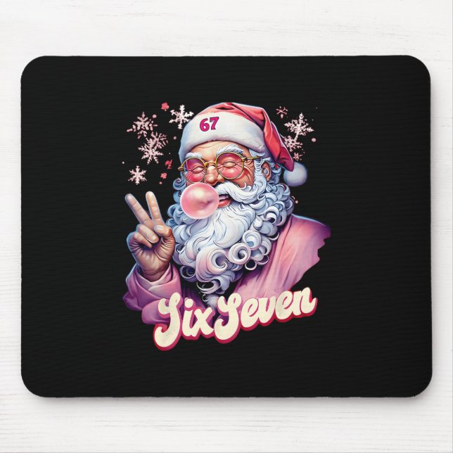 Mousepad Papai Noel Engraçado Diz Seis Sete Natal 67 Meme X (Frente)