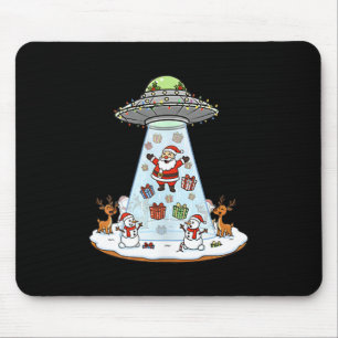 Mousepad Papai Noel Fofinho Entrega Ovni Rena Feliz Homem d