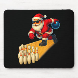 Mousepad Papai Noel Fofo Jogando Bola de Boliche e Ns Jogad