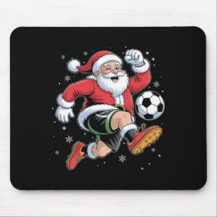 Mousepad Papai Noel Jogando Futebol Natal Meninos Homens Cr