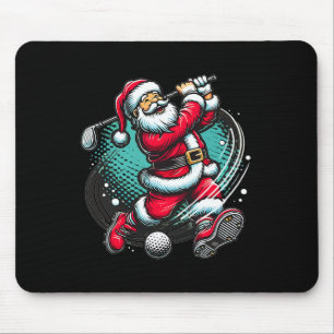 Mousepad Papai Noel Jogando Golfe Natal Xmas