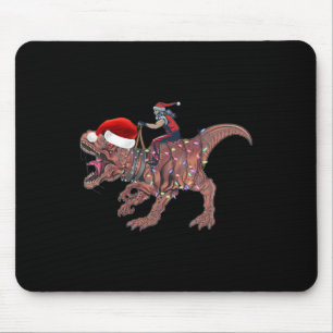 Mousepad Papai Noel montado em dinossauro T Rex Natal Menin