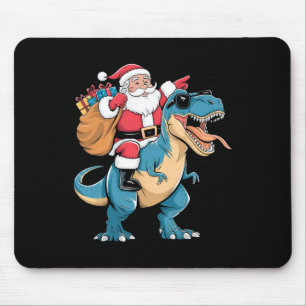 Mousepad Papai Noel Montando Dinossauro T Rex Natal Meninos