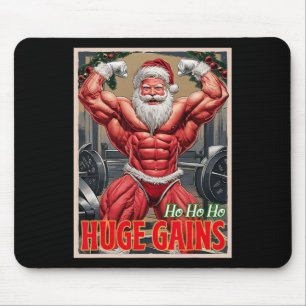 Mousepad Papai Noel musculoso Ho Ho Grandes Ganhos Levantam