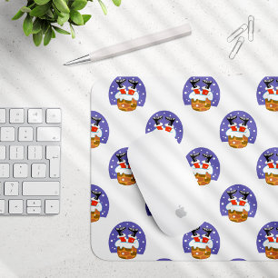 Mousepad Papai Noel na Chaminé, Neve, Natal, Ano Novo
